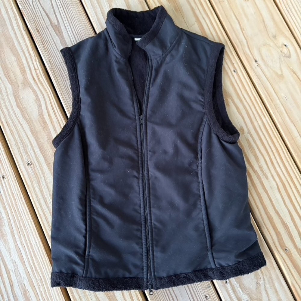 ** Prana Black Fleece Lined Vest Full Zipper Size S